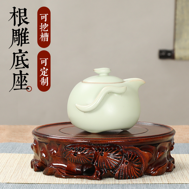 实木托架摆件花盆花瓶红木底座