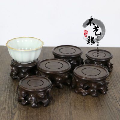红木圆形工艺品小花瓶根雕底座