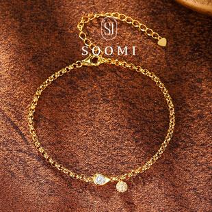 古风设计女 925银0.2克拉培育钻石手链气质小众新款 SOOMI至美