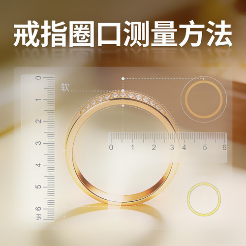 【戒指圈口测量方法教程】因工具及测量手法存在误差仅供参考