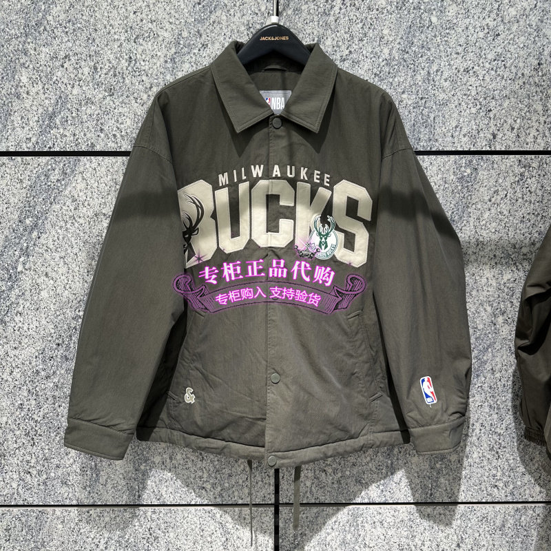 杰克琼斯NBA雄鹿队休闲夹克羽绒服 226423002 E06 6905571381616