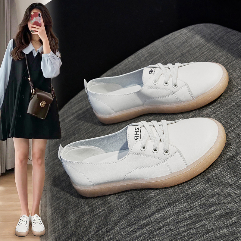ZHR小白鞋女2025新款轻便休闲平底鞋ins潮时尚百搭果冻底板鞋爆款