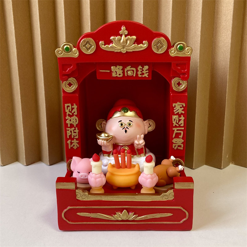 迷你财神庙如意神龛入户玄关装饰图片