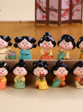 西安文创纪念品唐妞驾到宫乐图盲盒手办大唐朝仕女摆件伴手礼洛阳