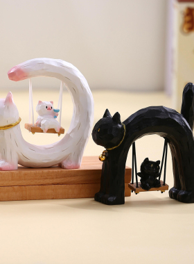 猫咪秋千盲盒治愈解压桌面小摆件