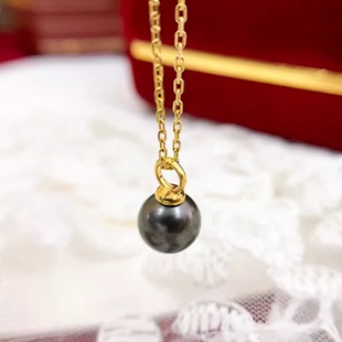 13mm 珍珠项链坠子挂坠配7 DIY配件 S925纯银简单光面小吊坠空托