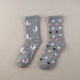 外贸库存女士中筒袜子纯棉吸汗透气波点袜子四季 星星图案女袜子 款