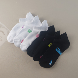 外贸库存纯棉脚尖后跟毛圈加固后提耳黑白低帮纯棉女士船袜四季袜