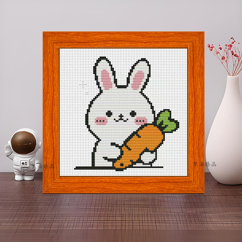十字绣2025新款兔子小学生儿童小副画手工diy线绣材料包新手初学,居家布艺,十字绣套件,淘宝优惠券,粉丝福利购,淘宝优惠卷