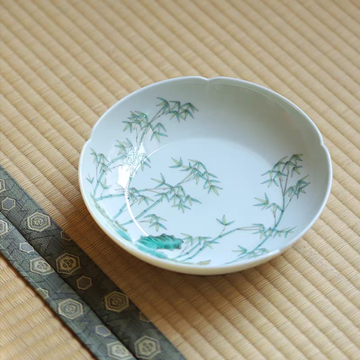 小白茶具//忘言造物竹石大茶盘景德镇手工陶瓷手绘干泡壶承果盘
