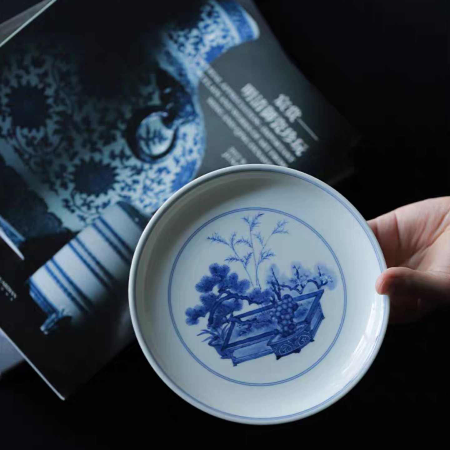 小白茶具//忘言造物壶承愚彻青花清赏图干泡盘景德镇手工手绘茶器