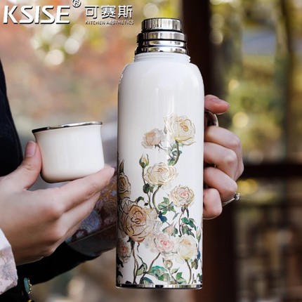 小白茶具//可赛斯茗香壶机械温显保温壶焖茶壶不锈钢泡茶壶便携式