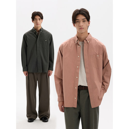 BUTTBILL简约风休闲叠穿衬衫情侣