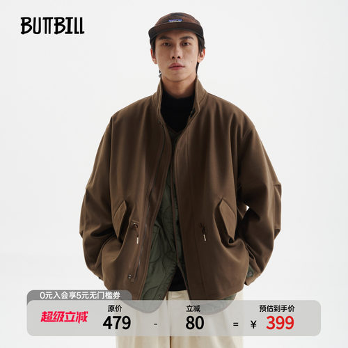 BUTTBILL日系复古毛呢风衣