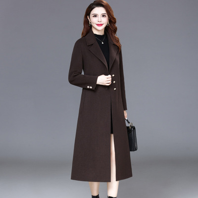 双面羊绒大衣女中长款过