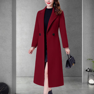 品牌高端妮子羊绒大衣女款2026新款女士妈妈冬天气质双面毛呢外套