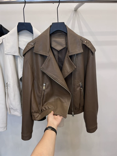 Черная полиуретановая осенняя короткая куртка, изысканный стиль, свободный крой, подходит для подростков