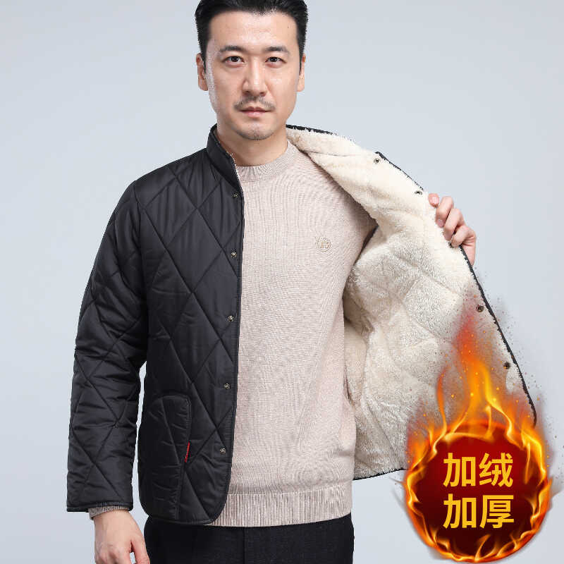 加绒加厚羊羔绒棉袄冬季