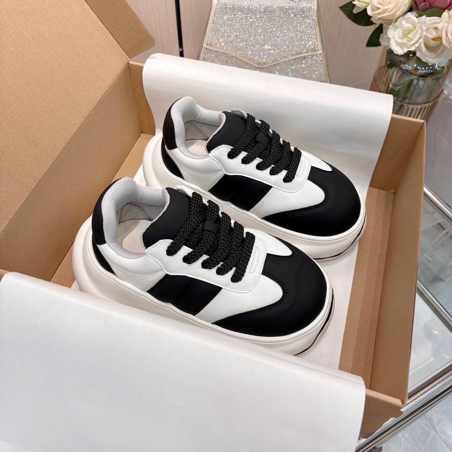 NicheStory2026新款墩墩鞋厚底熊猫鞋情侣款时尚百搭运动休闲鞋