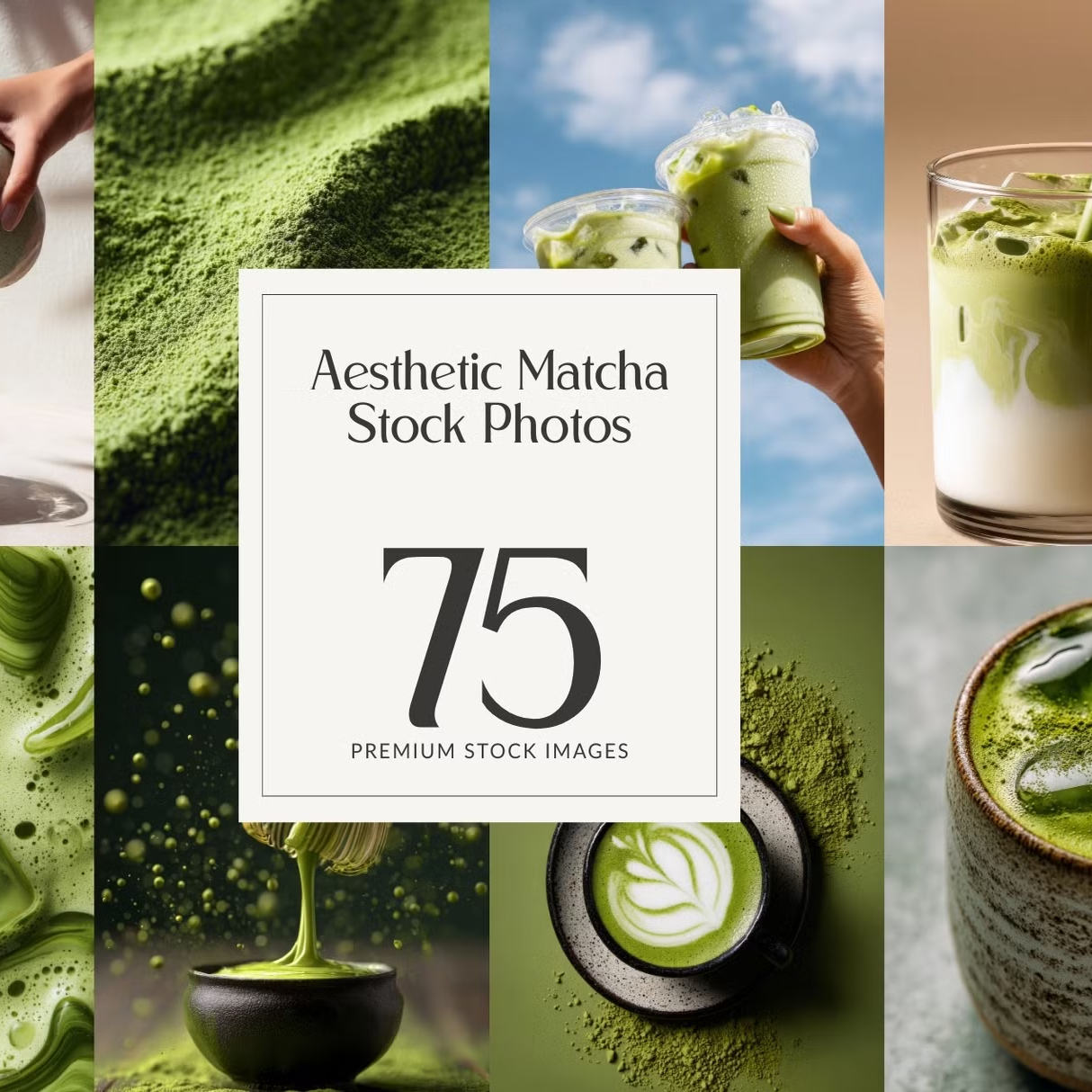 抹茶高清图片素材75张 Matcha Stock Photos 绿茶广告设计素材