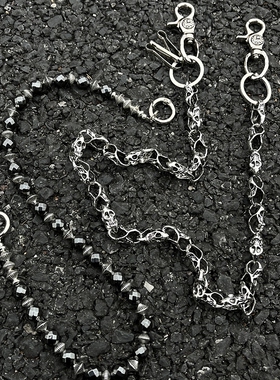 Domy Land哥特暗黑风骷髅双层长款裤链潮流男女嘻哈复古穿搭腰链