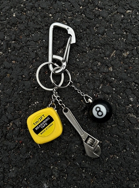 原创Cleanfit钥匙扣创意扳手黑8卷尺oakleey风高级感腰间挂饰配件