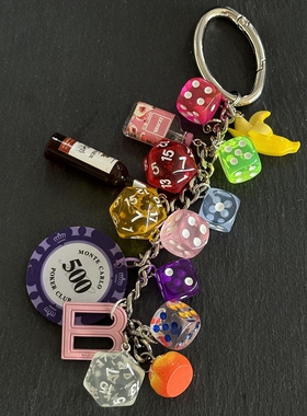 Domy Land新品miu系风包包挂件幸运骰子筹码极繁潮流腰间挂饰挂件
