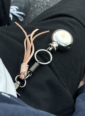 Domy Land复古ins编织绳圆形酒壶腰间挂饰cleanfit钥匙扣包包挂件