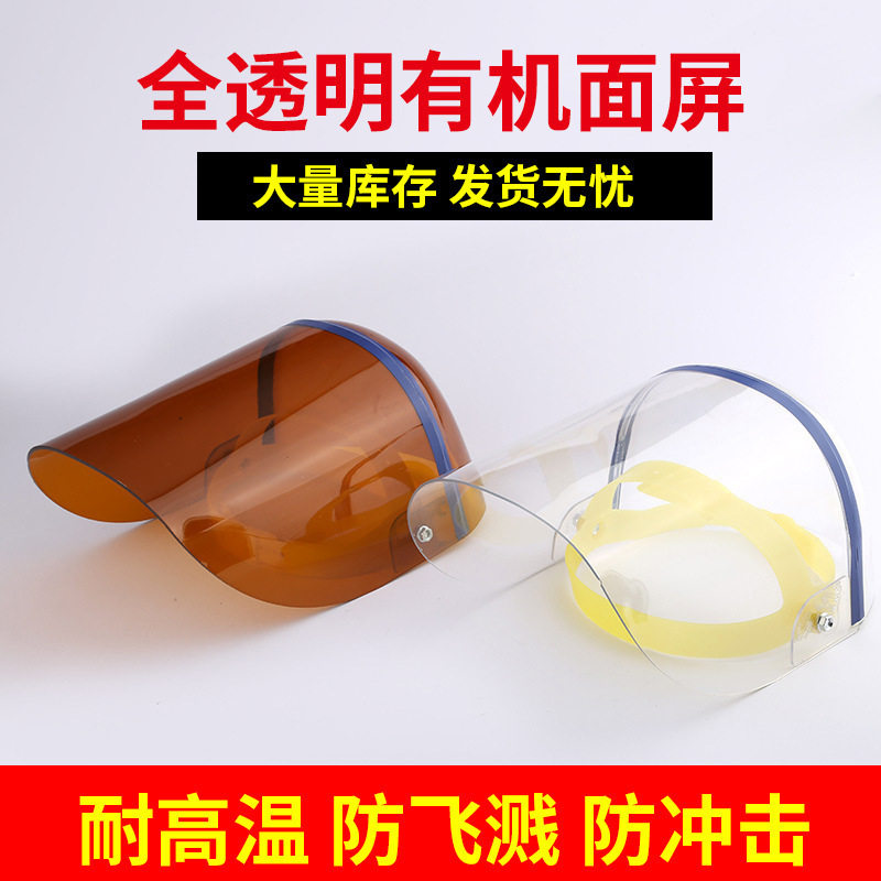 工厂防护面罩炒菜防油溅全脸头戴电焊割草防油烟多功能全遮面护具