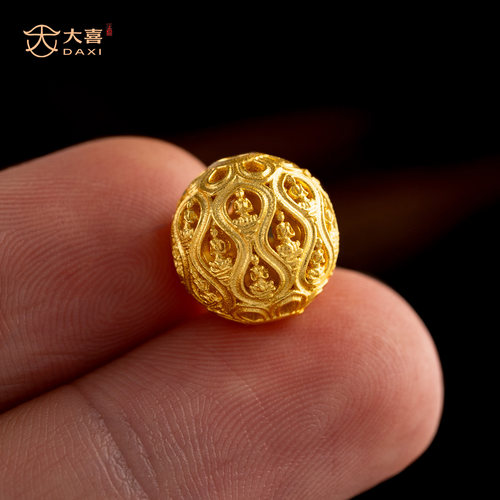 黄金色镂空万佛圆珠隔珠