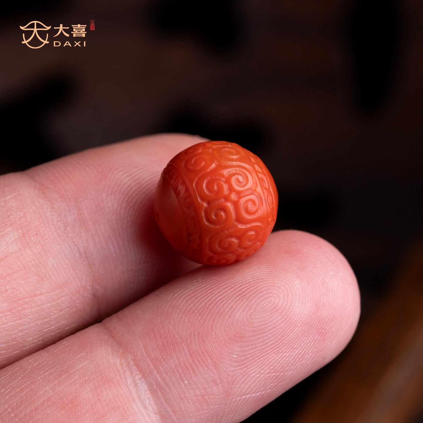 原矿天然南红玛瑙回纹手串隔珠diy配件文玩配饰散珠转运珠单颗珠
