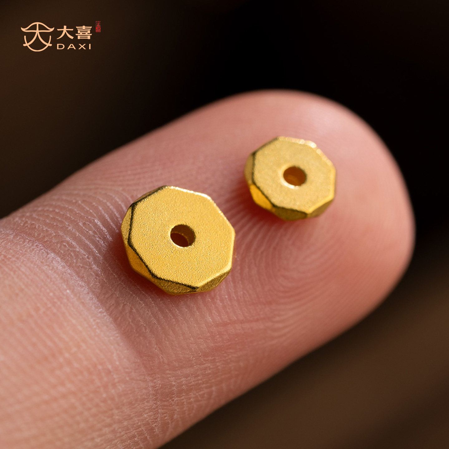 古法黄金色无相隔片垫片实心隔珠猴头椰蒂百香diy文玩手串配饰品