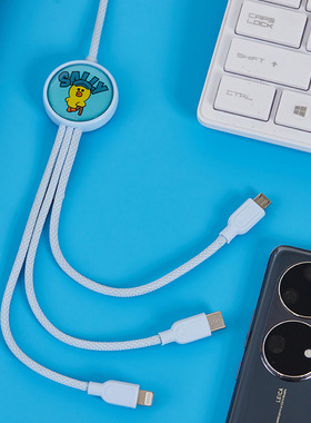 数据线三合一充电器线车载一拖三快充三头适用苹果华为小米安卓Typec手机多头三线合一多功能USB-A充电