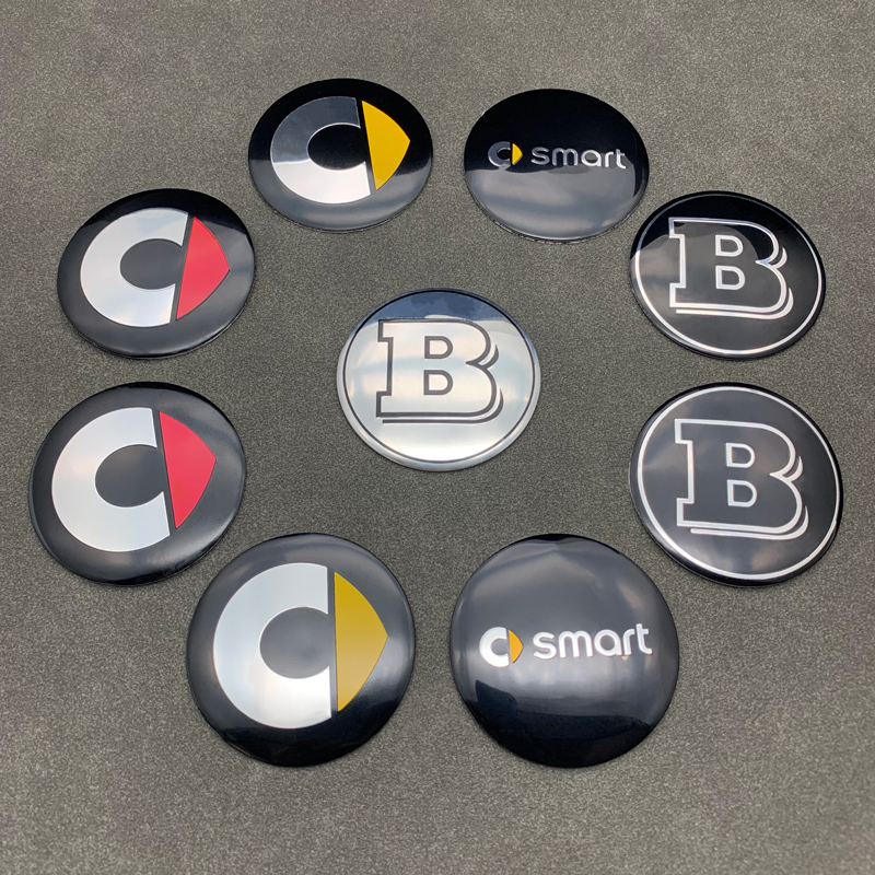 专用于奔驰smart汽车轮毂盖贴装饰贴标轮毂盖中心孔改装个性标志