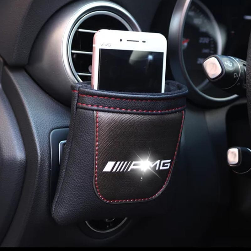 Benz新E级C级 E200L C300L GLC AMG 出风口手机支架 置物盒收纳袋