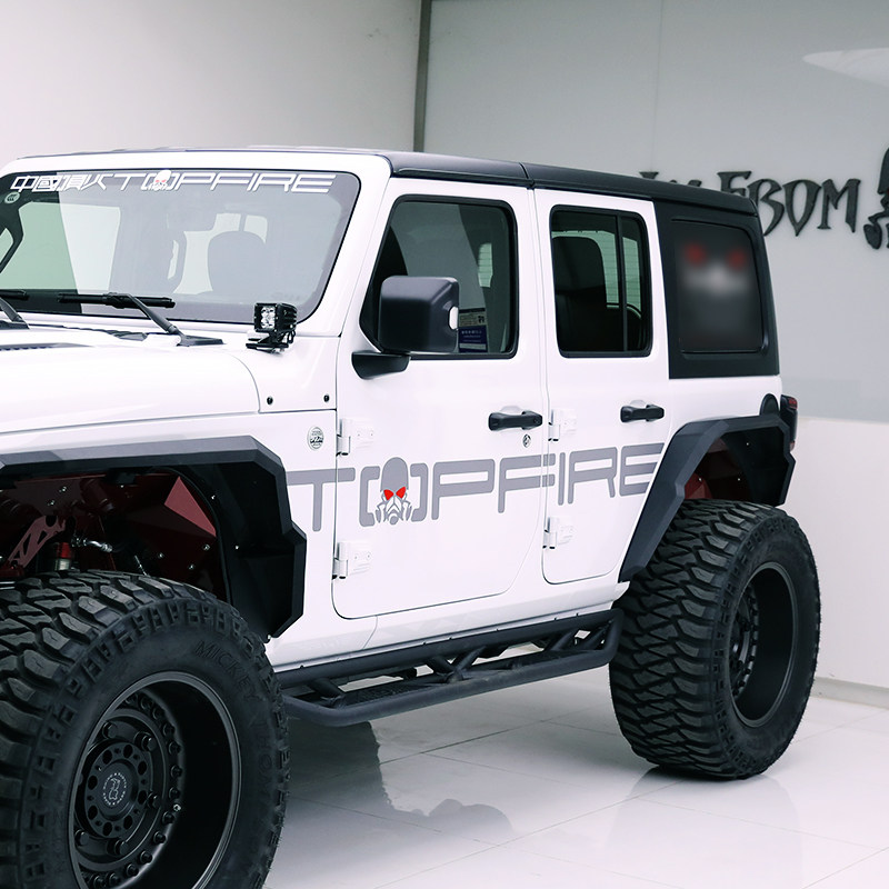 jeep牧马人topfire顶火车贴前后挡风玻璃贴车身贴越野汽车装饰贴
