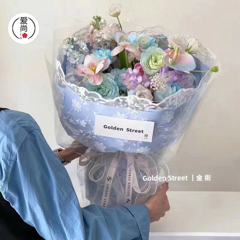 刺绣镂空蕾丝布料花束小香风布料