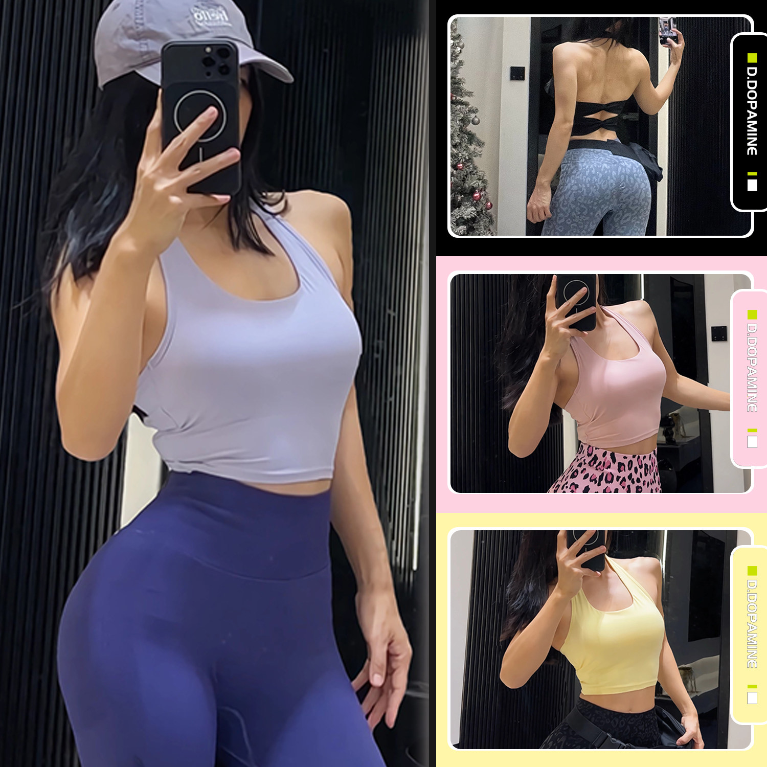 挂脖女防震聚拢美背设计健身瑜伽服速干透气运动健身背心带胸垫