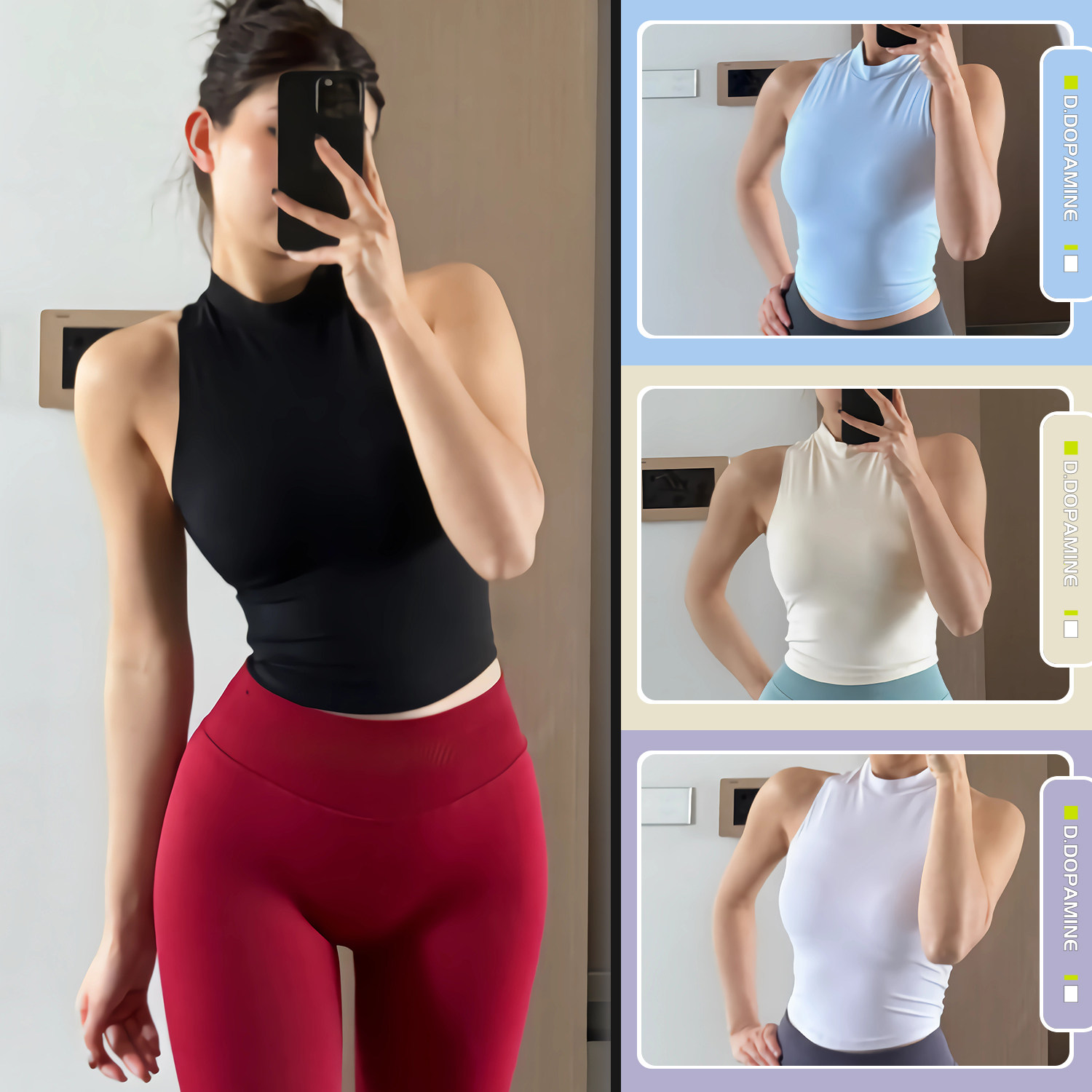 NULS扭结美背运动背心固定杯一体式健身背心普拉提瑜伽上衣带胸垫