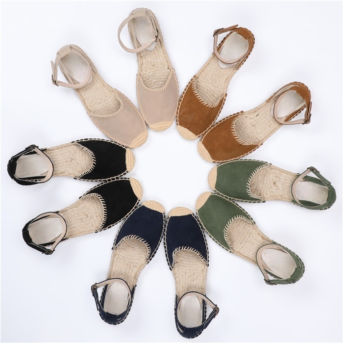 2026新款草编平底渔夫鞋罗马凉鞋
