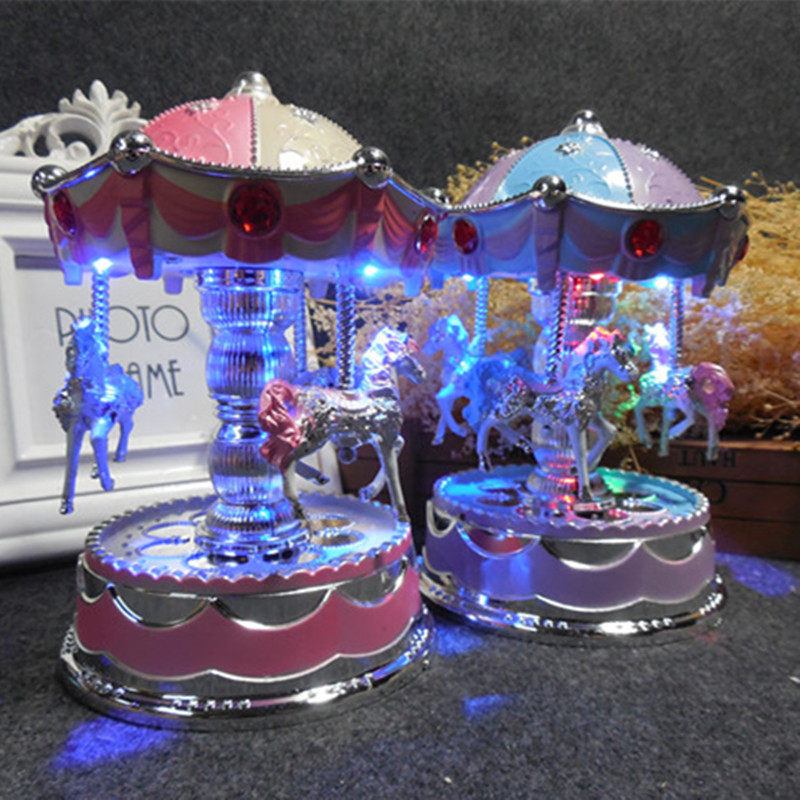 CHRISTMAS CREATIVE LIGHT CAROUSEL MUSIC BOX MUSIC BOX BIRTHDAY GIFT FOR GIRLS AND CHILDREN BOUTIQUE ORNAMENTS