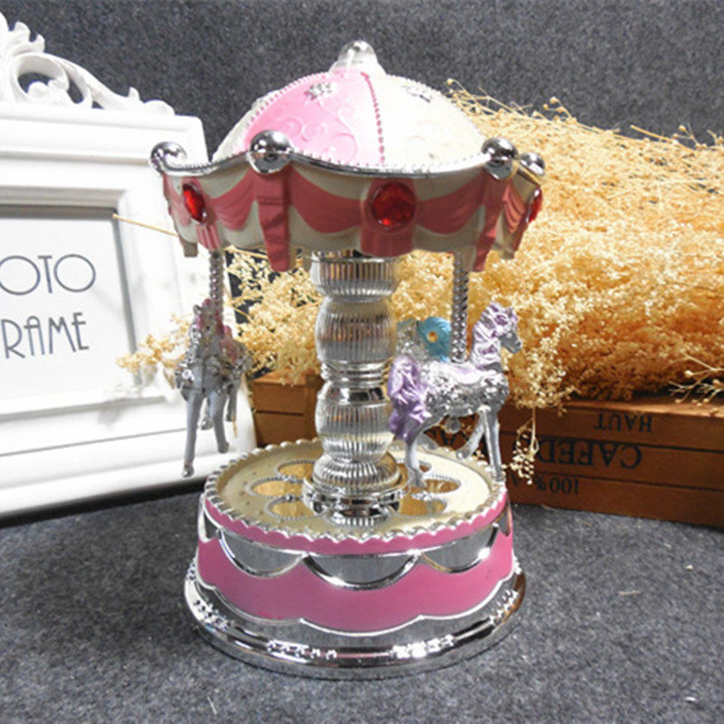 CHRISTMAS CREATIVE LIGHT CAROUSEL MUSIC BOX MUSIC BOX BIRTHDAY GIFT FOR GIRLS AND CHILDREN BOUTIQUE ORNAMENTS