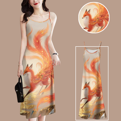 2025新款夏季国风吊带连衣裙时尚宽松显瘦洋气外穿内搭女装吊带裙