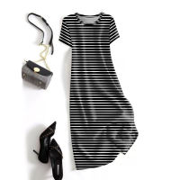 Great bargains! Summer's new high-end mid-length long dress, pure cotton short-sleeved women's dress that covers the belly and makes you look younger. Women's top thumbnail 2