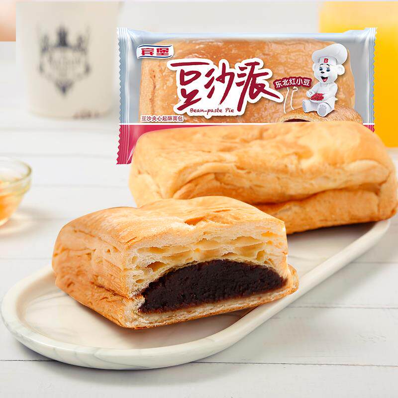 新货夹心面包健康早餐零食红豆沙派苹果派白桃早餐箱装西式糕
