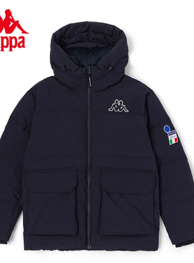 Kappa卡帕中性男女羽绒服连帽厚款防寒服户外保暖面包服K0CY2YY07
