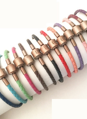 3mmDIY串3D硬金皮绳手链