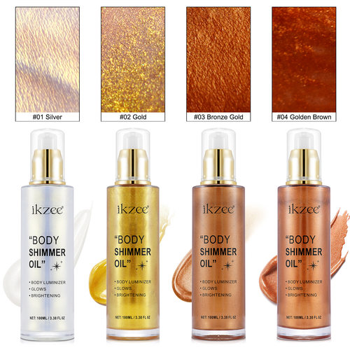 ikzee身体闪光油 body shimmer oil 脸部身体修容液体高光油4色