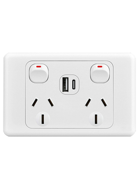 澳大利亚新西兰三孔USB C墙壁插座开关插座带USB充电SAA认证澳规