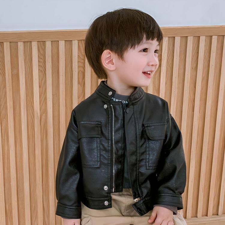 男童皮衣外套春秋款机车中小儿童pu夹克宝宝秋装2025新款加绒韩潮